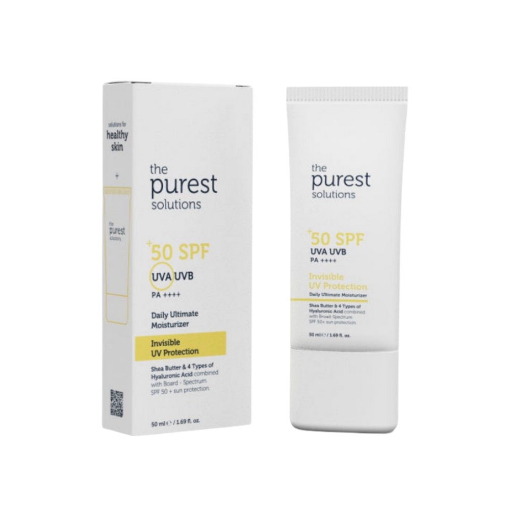 The Purest Daily Ultimate Moisturizer Solutions Invisible UV Protection Sunscreen - 50ml | ذا بيورسيت واقي شمسي و مرطب 50 مل