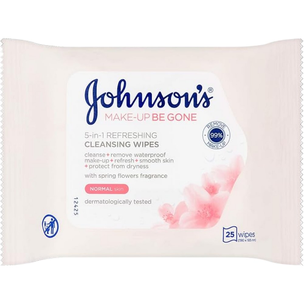 Johnson's Make-up Be Gone Micellar Cleansing Wips Normal Skin - 25pcs | جونسون مناديل ازالة المكياج للبشرة العادية - 25 قطعة