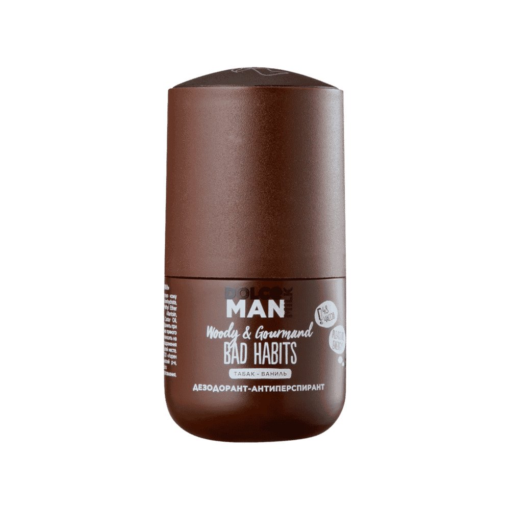 DOLCE MILK Man Woody & Gourmand Bad Habits - 50ml | دولتشي ميلك مزيل تعرق رول للرجال باد هابيتس - 50 مل