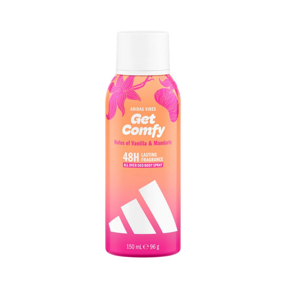 Adidas Vibes Get Comfy Deo Body Spray - 150ml | أديداس فايبز بخاخ للجسم جت كومفي بنكهة الفانيليا واليوسفي - 150مل