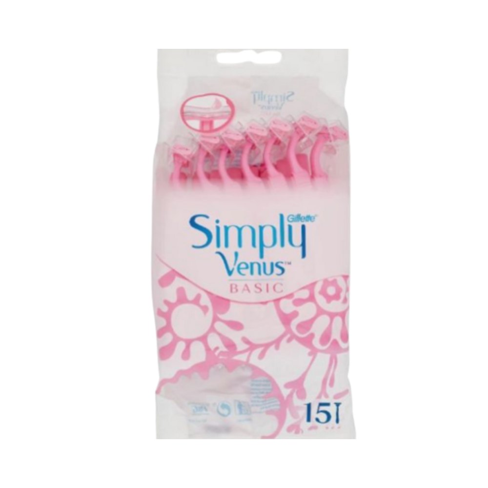 Gillette Simply Venus Basic 2-Blade Disposable Razors - 5ct | جيليت فينوس شفرات حلاقة للنساء - 5 قطع