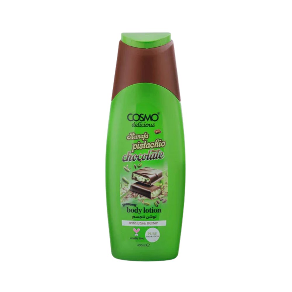 COSMO Kunafa Pistachio Chocolate Yummy Body Lotion - 400ml | كوزمو لوشن للجسم برائحة بستاشيو والكنافة والشوكولا - 400 مل