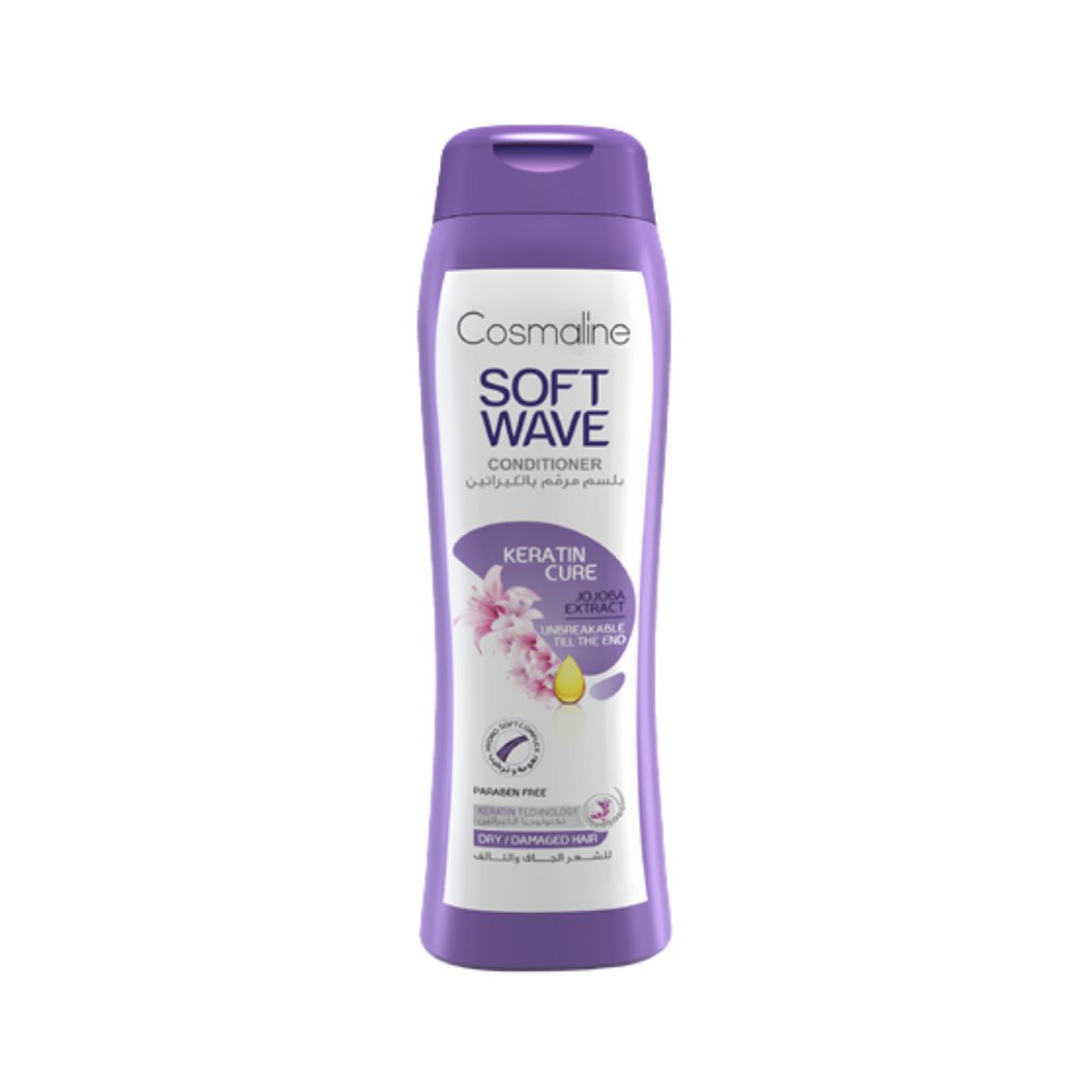 Cosmaline Soft Wave Keratin Cure Conditioner For Dry & Damaged Hair - 400ml | كوزمالين بلسم بالكيراتين للشعر الجاف والمتضرر - 400 مل