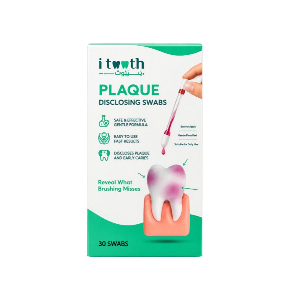 i tooth Plaque Disclosing Swabs - 30 Swabs | اي توث مسحات كاشفة للبلاك - 30