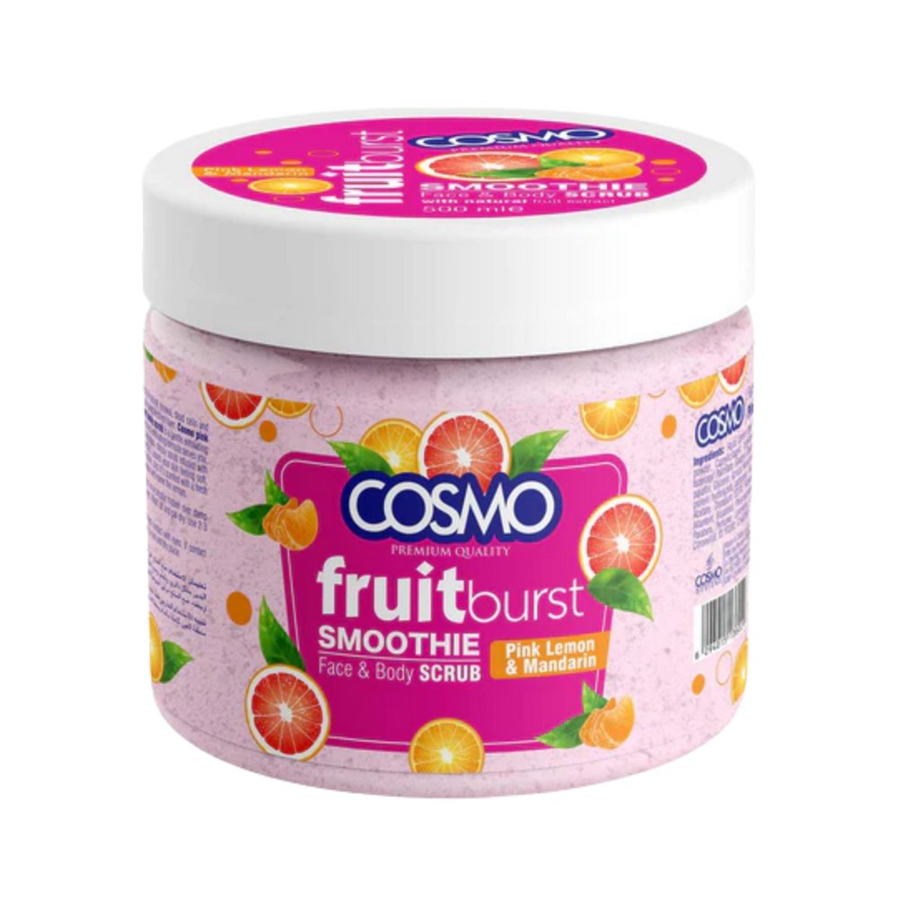 COSMO Smoothie Face & Body Scrub Pink Lemon & Mandarin - 500ml | كوزمو مقشر للجسم والوجه بالليمون - 500 مل