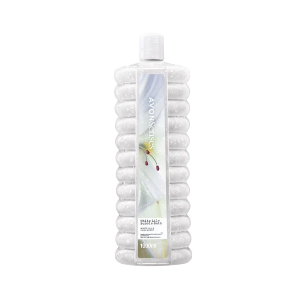 AVON Senses White Lily Bubble Bath Shower Gel - 1000ml | افون جل الاستحمام برائحة المسك والزنبق الابيض - 1000 مل
