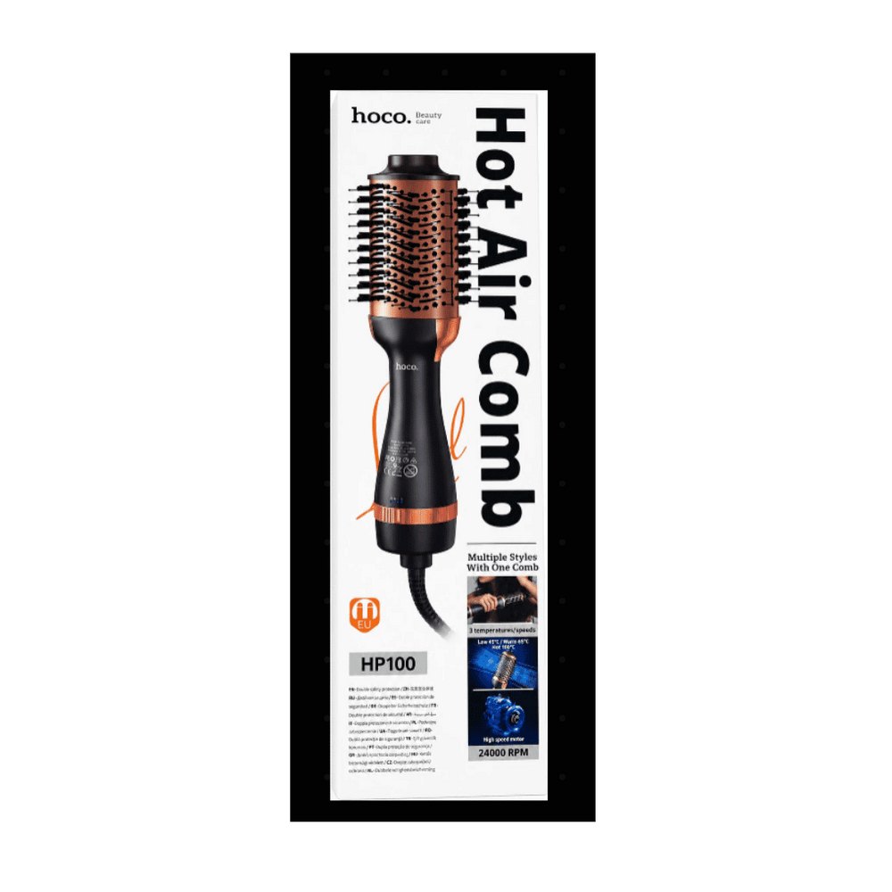 Hoco Hot Air Comb Styling Brush - Hair Dryer Brush | هــوكو فرشاة الشعر الحرارية بالهواء الساخن