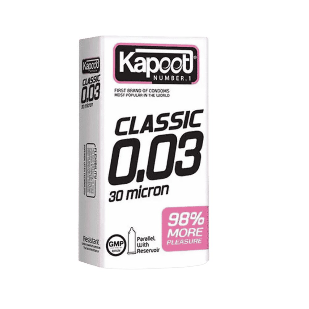Kapoot Classic 0.03 - 30 Micron |كبوت واقي ذكري كلاسيك فائق النحافة – سماكة 30 مايكرون