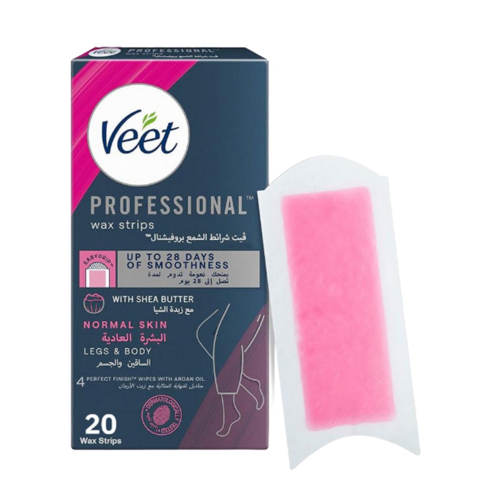 Veet Wax Strips Normal Skin - 20pcs | فيت شرائح الشمع لازالة الشعر - 20 قطعة