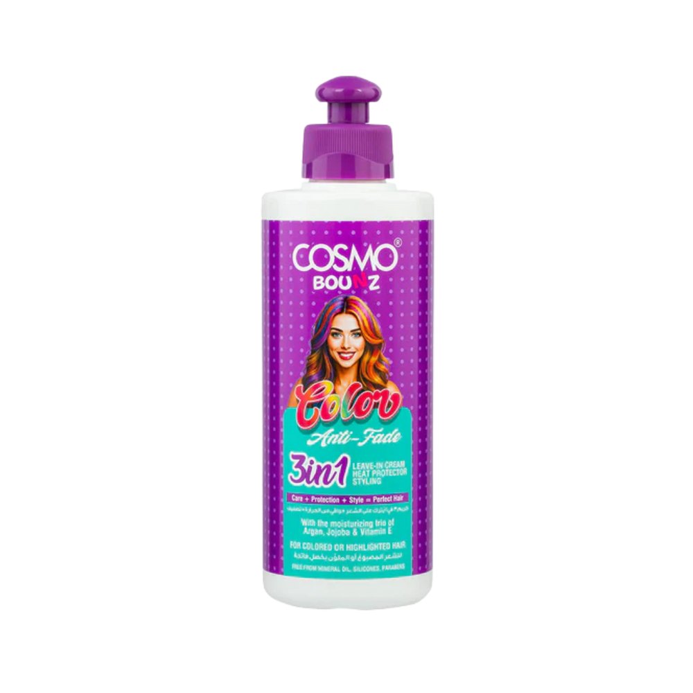 COSMO COSMETICS 3IN1 LEAVE IN CREAM ANTI FADE BZ - 250ml | كوزمو كوزمتكس ليف ان 3 في 1 للشعر الجاف المتطاير - 250 مل