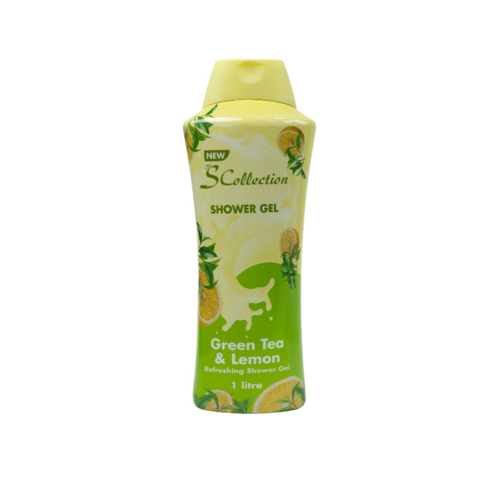 The S Collection Shower Gel Green Tea & Lemon - 1000ml | ذا اس كولكشن جل استحمام برائحة الحمضيات - 1000 مل