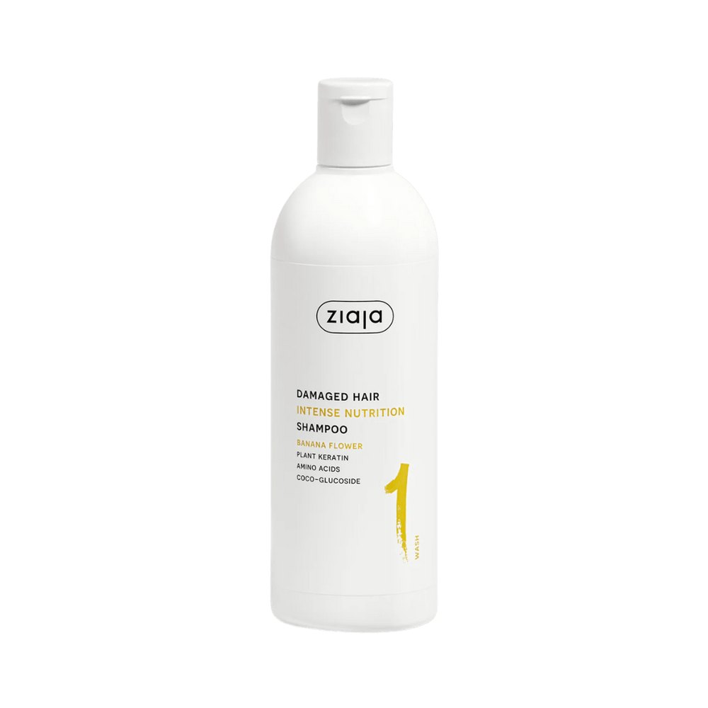 ZIAJA Damaged Hair Intense Nutrition Shampoo - 400ml | جايا شامبو تغذية مكثفة للشعر التالف بخلاصة زهرة الموز - 400مل