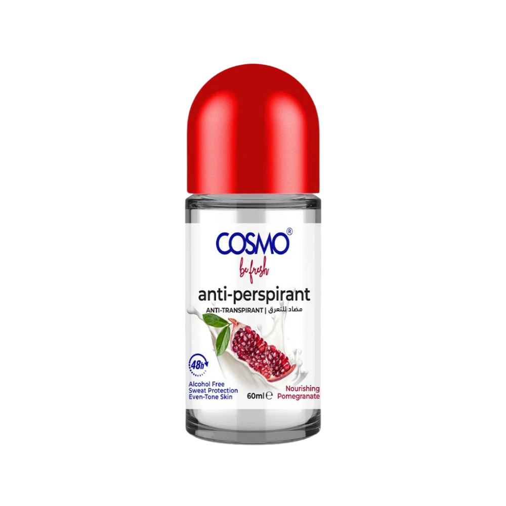 COSMO COSMETICS BODY ROLL ON POMEGRANATE - 60ml | كوزمو كوزمتكس مزيل العرق برائحة الرمان - 60مل