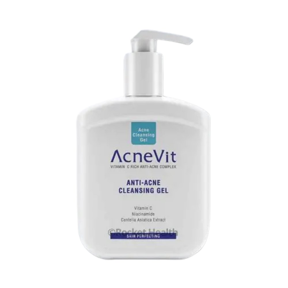 AcneVit Anti-Acne Cleansing Gel - 200ml | اكني فيت غسول مضاد لحب الشباب واثارة بالنيسنمايد وفيتامين سي والسينتيلا - 200 مل