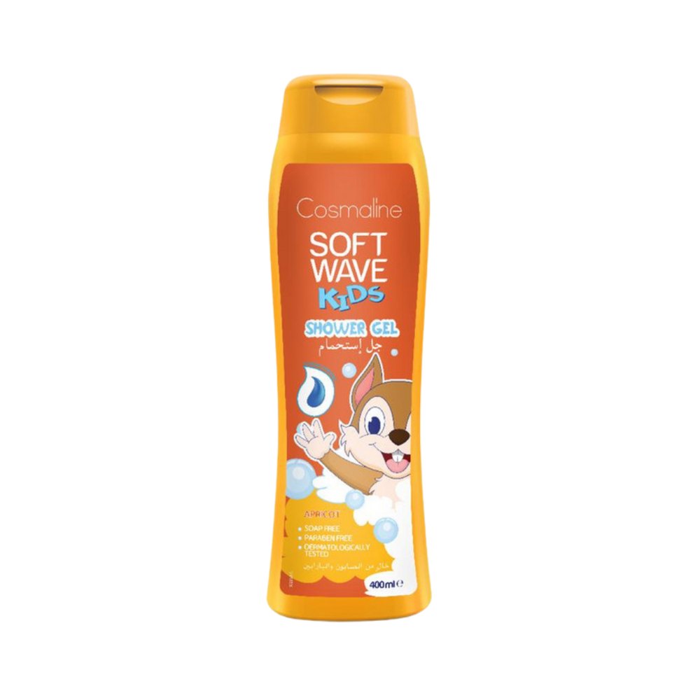 Cosmaline Soft Wave Tear Free Apricot Shower Gel For Kids - 400ml | كوزمالين شاور جل سوفت ويف بالمشمش بدون دموع للأطفال 400 مل