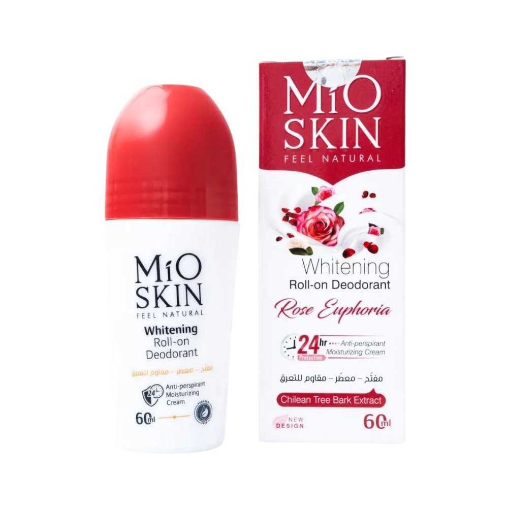 MIO SKIN Whitening Roll- On Deodorant Rose Euphoria 24hr Anti Perspirant Moisturizing Cream - 60ml | ميو سكين مزيل تعرق رول أون مبيّض ومرطب