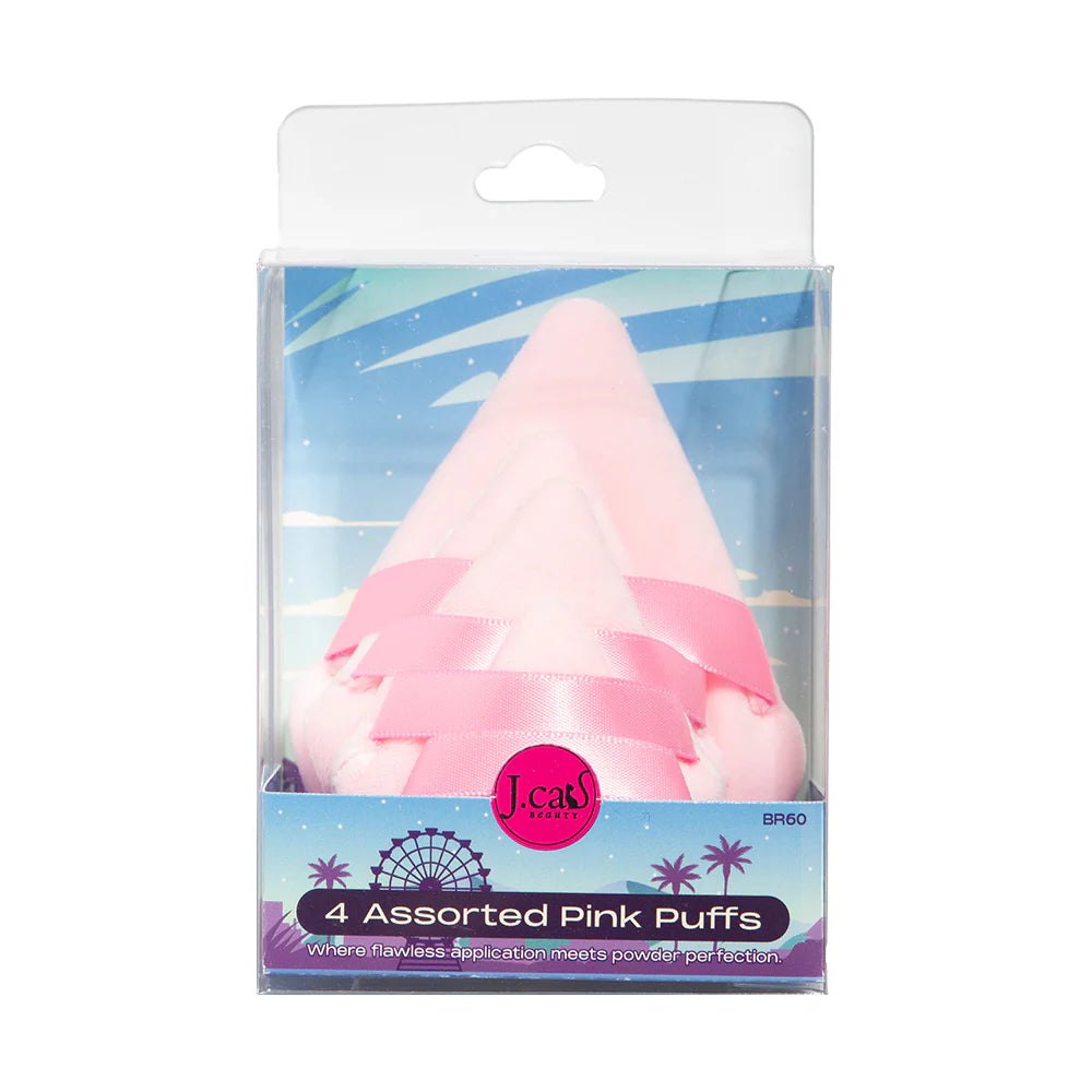 J. CatE 4 Assorted Pink Puffs Br60| جي كات اسفنجات للميك اب