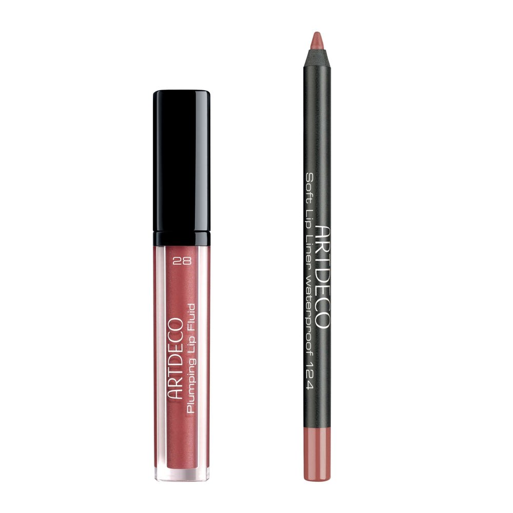 Artdeco Plumping Lip Fluid + Soft Lip Liner Waterproof Set 280 | ارديكو غلوس للشفاه و قلم تحديد الشفاه مضاد للماء