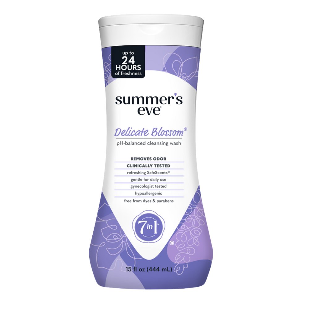 Summers Eve Delicate Blossom Balanced Cleansing Wash For Sensitive Skin - 444 ml | سمرز ايف غسول تنظيف متوازن للبشرة الحساسة – 444 مل