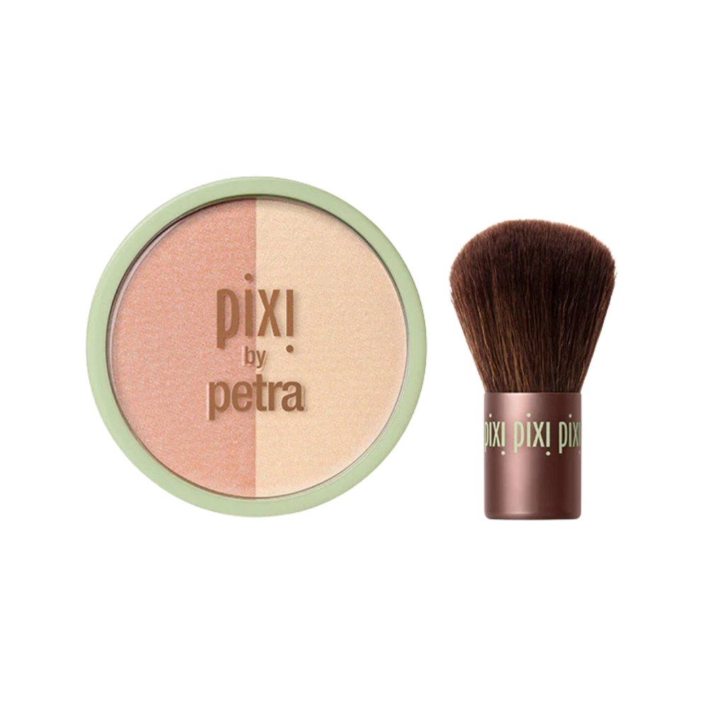 Pixi Beauty Blush Duo + Kabuki - 10.2g | بيكسي بلاش بودرة مع فرشاة الكابوكي - 10.2 غ