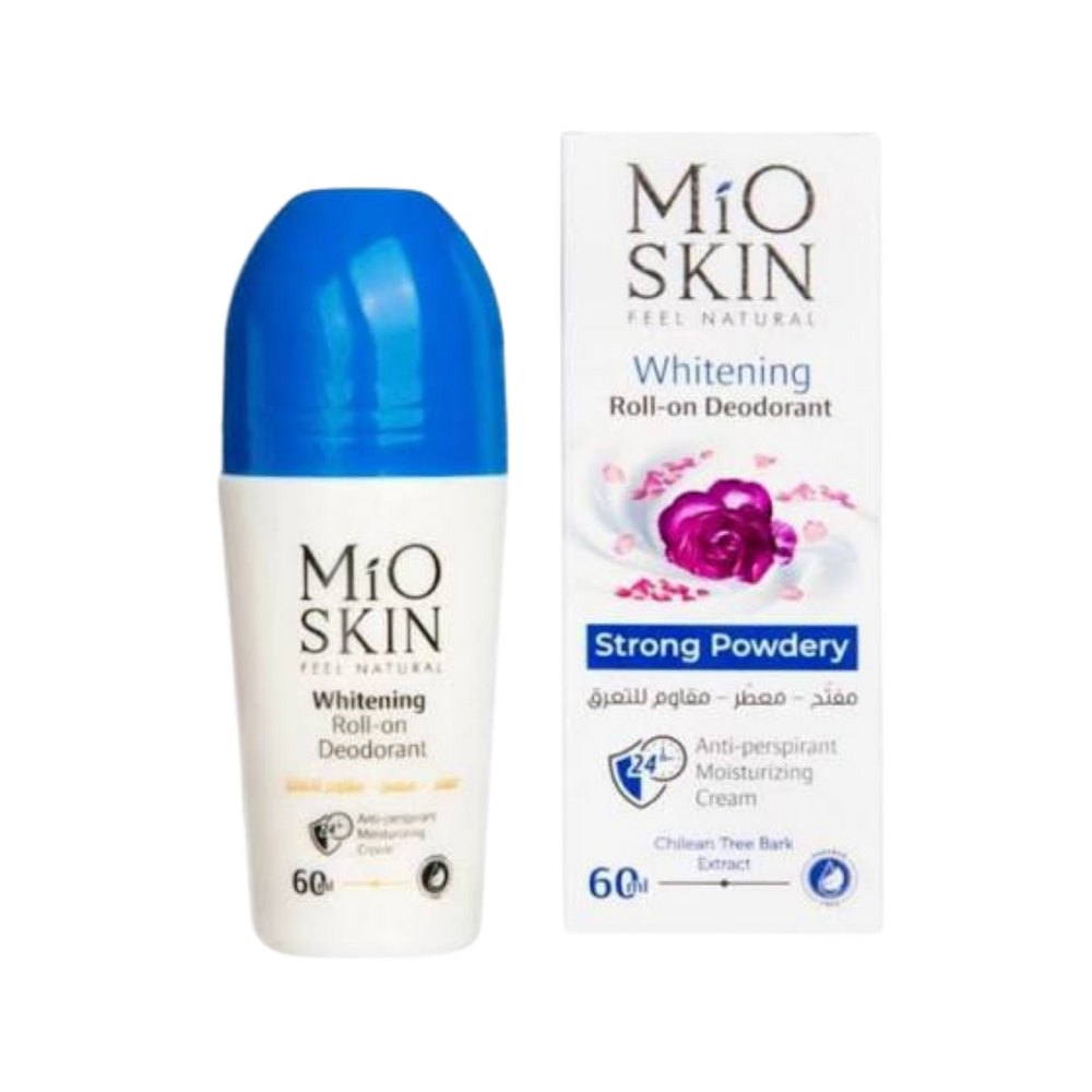 MIO SKIN Whitening Roll- On Deodorant Strong Powdery 24hr Anti Perspirant Moisturizing Cream - 60ml | ميو سكين مزيل تعرق رول أون مبيّض- 60 مل