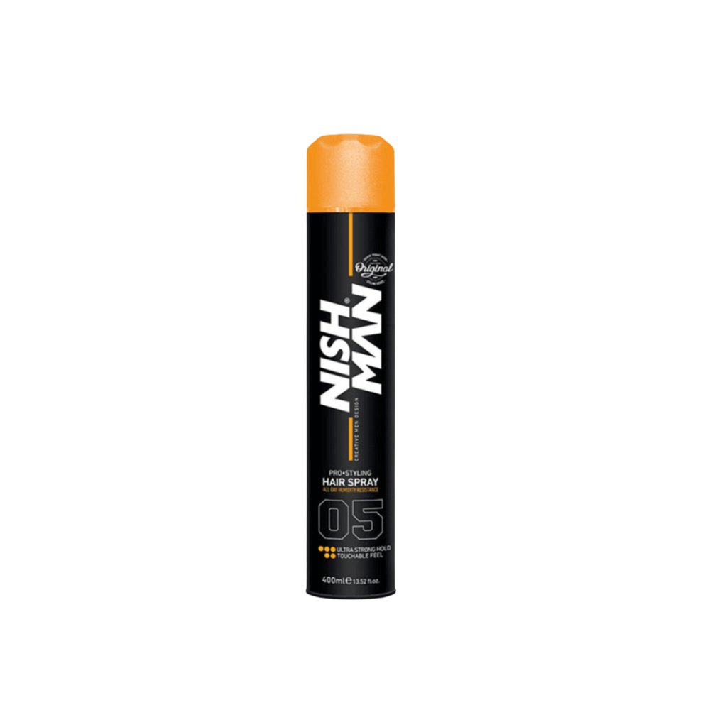 NISH MAN Hair Spray Ultra Strong Hold Touchable Feel - 400ml|نيشمان سبراي تثبيت الشعر فائق القوة -400 مل