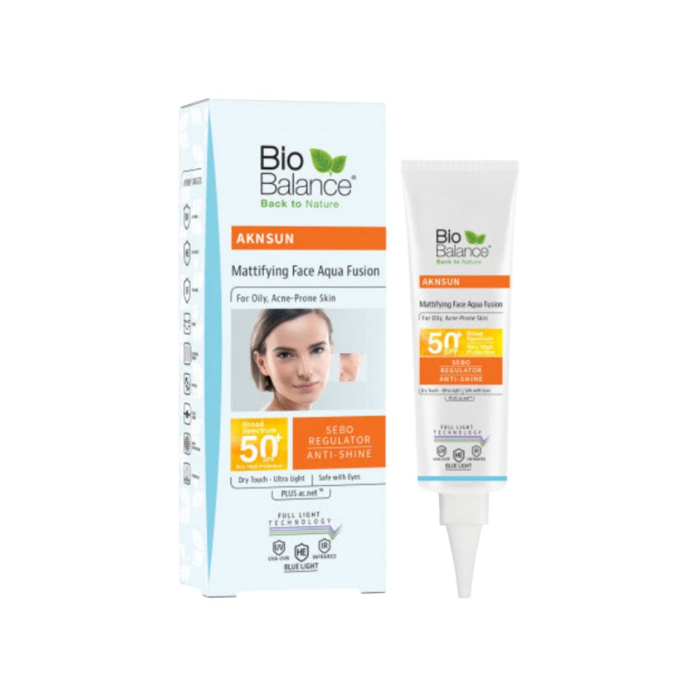 Bio Balance Aknsun Mattifying Aqua Fusion SPF 50 Dry Touch - 40 ml | بايو بالانس واقي شمسي للبشرة الدهنية بعامل حماية 50 - 40 مل