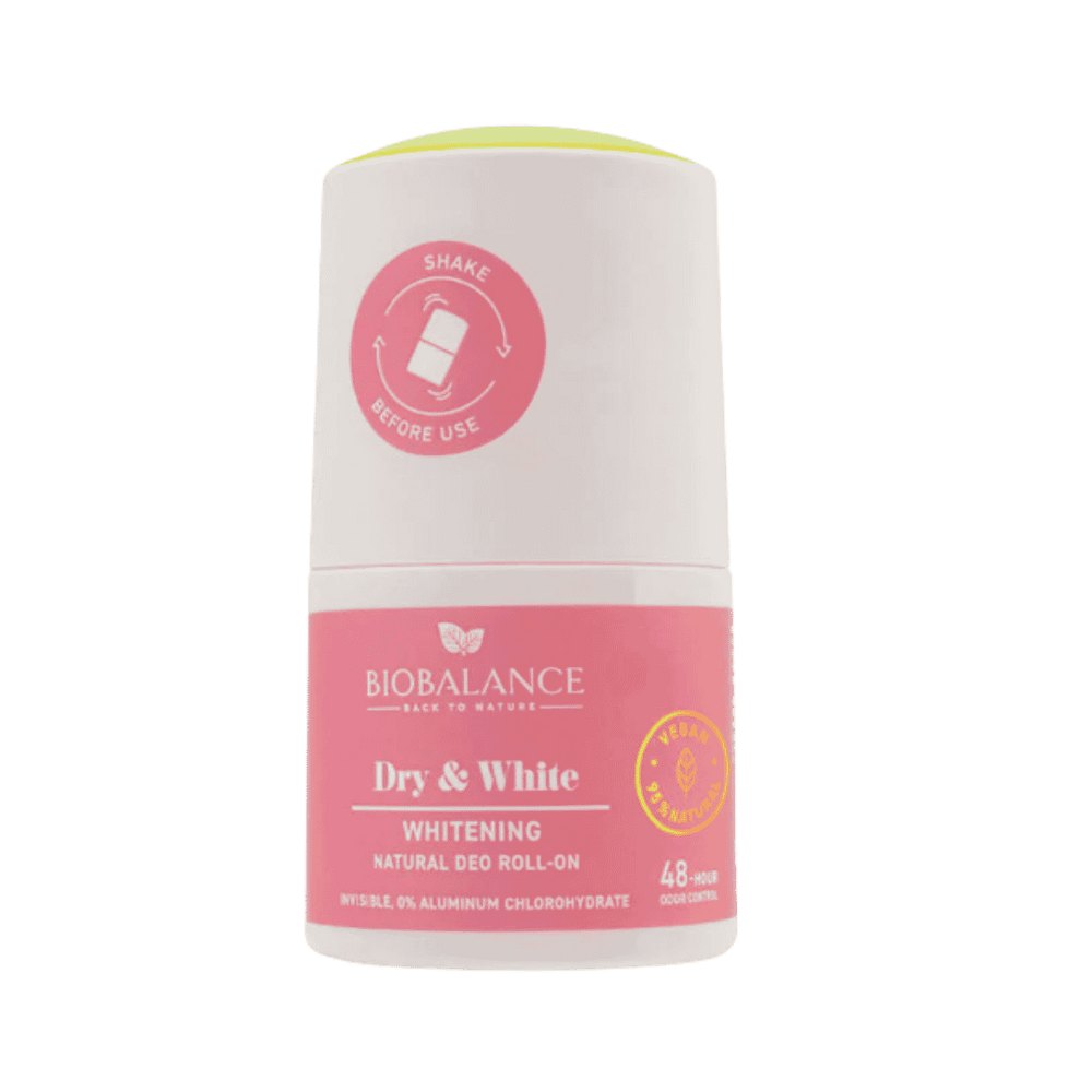 Bio Balance Dry & White Whitening Natural Deodorant Roll On - 50ml | بايو بالانس رول أون طبيعي مضيء - 50مل