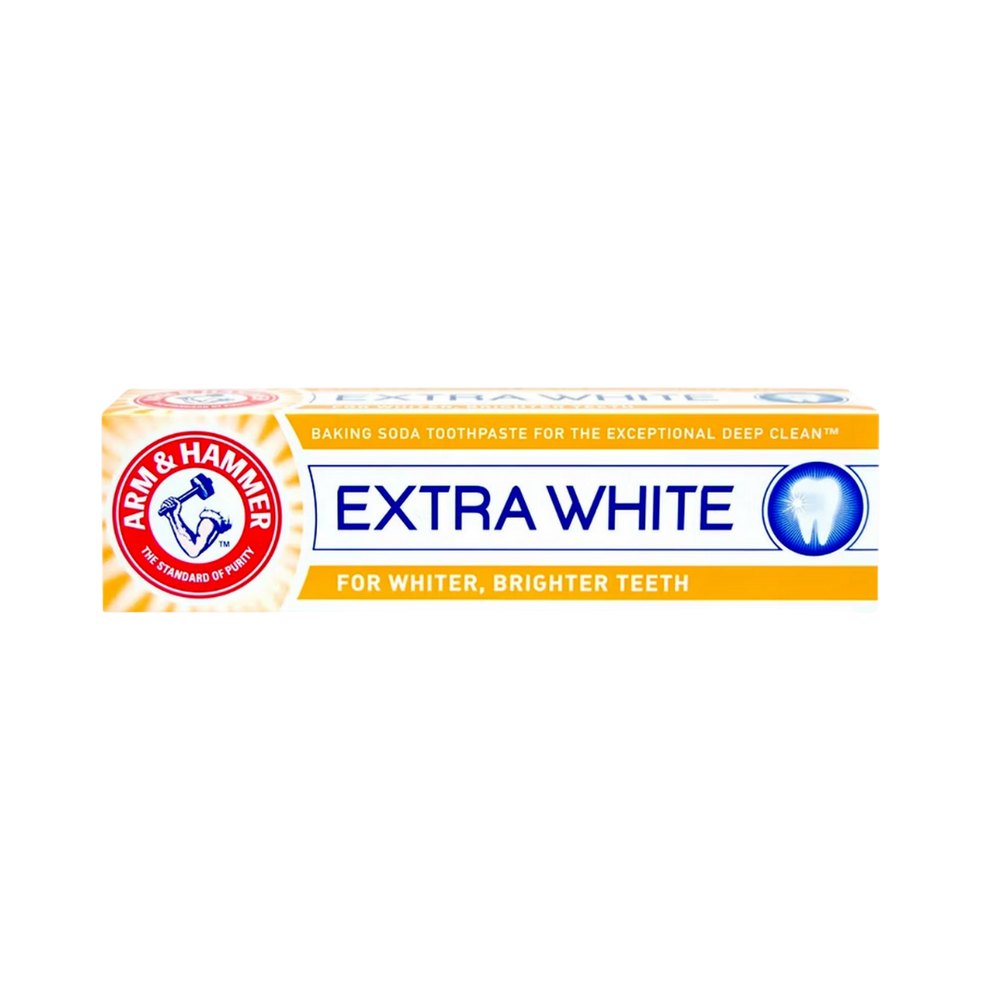 ARM & HAMMER Extra White Care Baking Soda Toothpaste - 125g |ارم اند هامر معجون اسنان مبيض بيكربونات الصوديوم - 125 غ