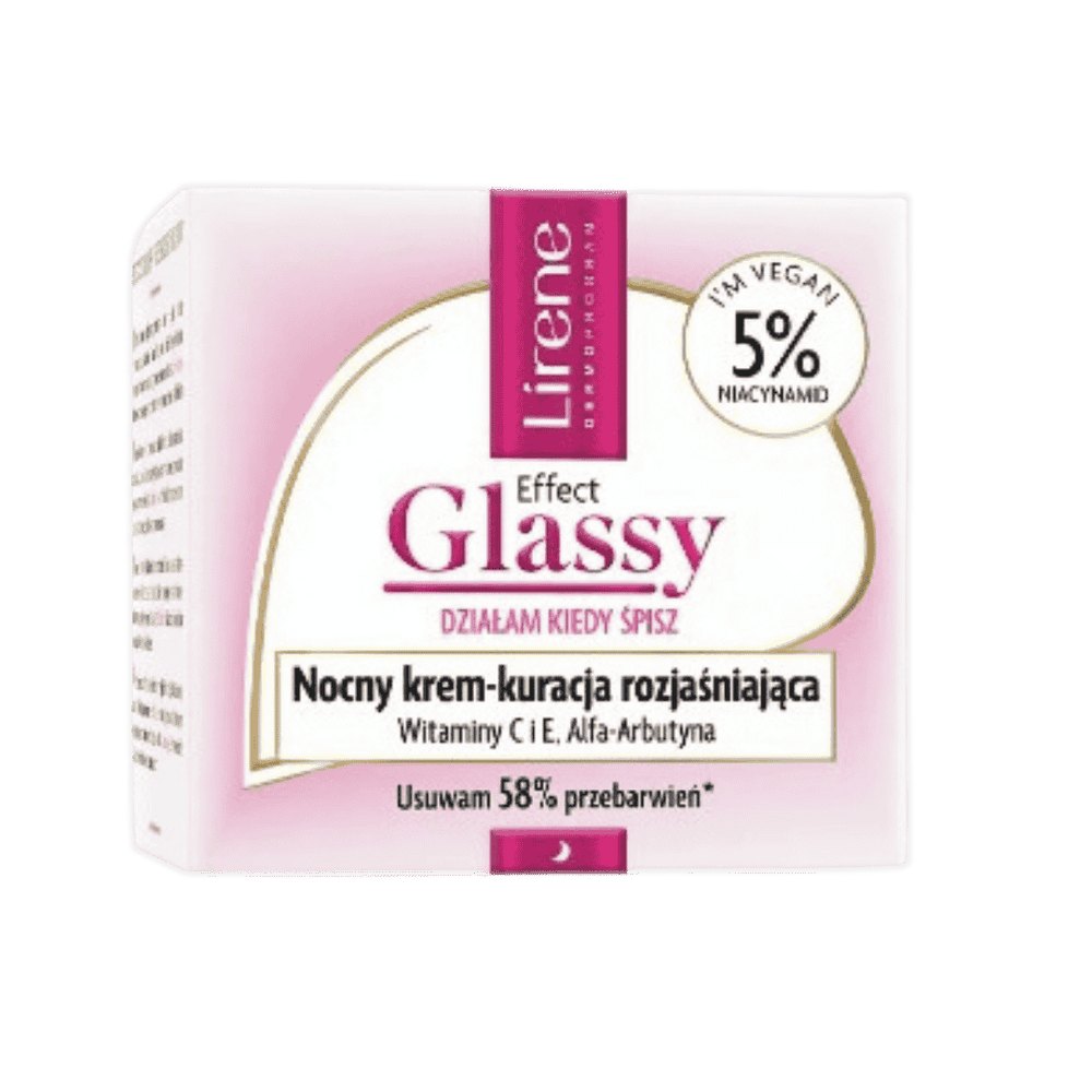 Lirene Effect Glassy Cream 50 ml Illuminating Night Face Cream - 50ml | ليرين كريم ليلي مضيء للوجه- 50مل