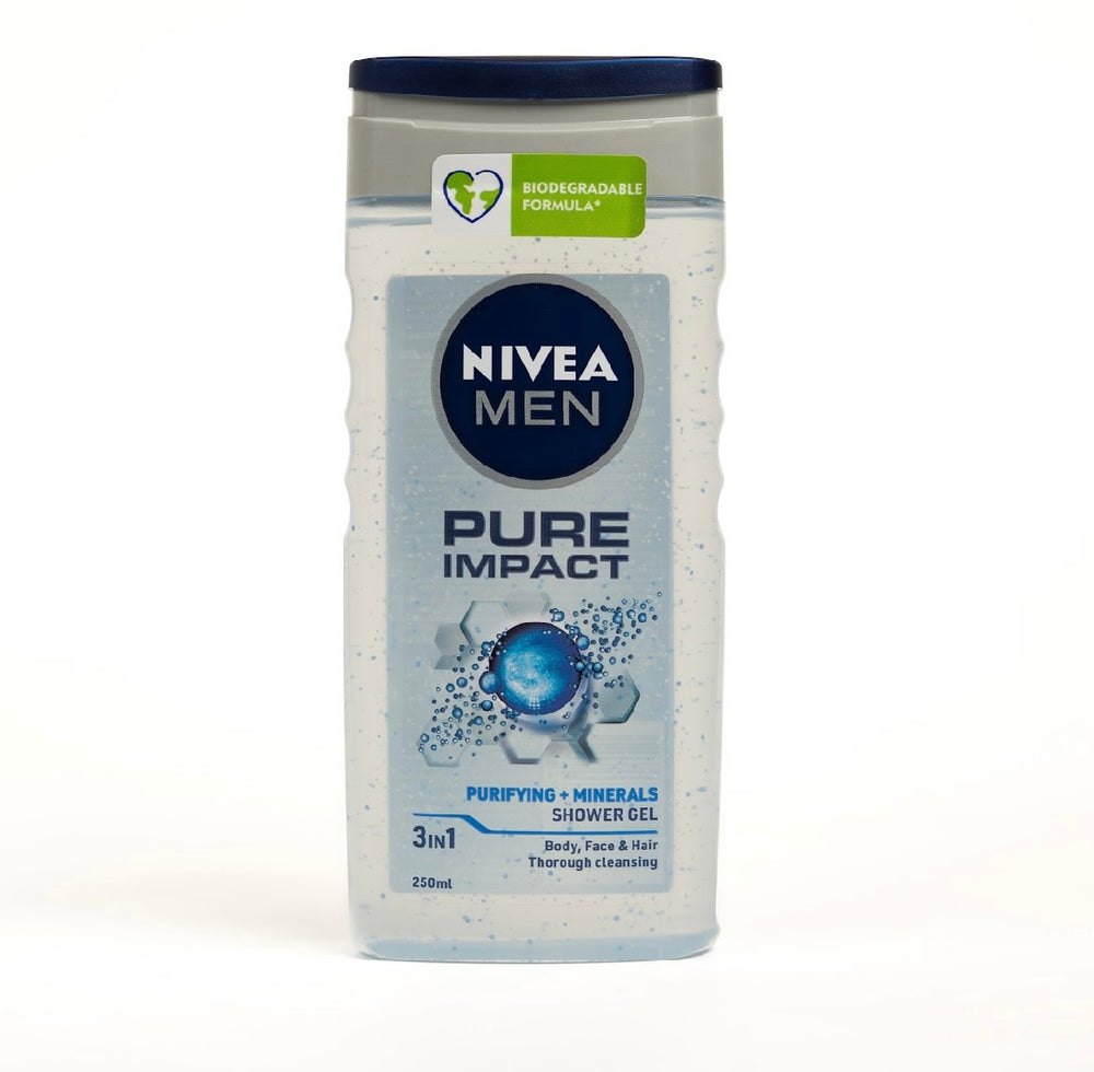 NIVEA SHWRGEL PURE IMPACT - 250ml| نيفيا جل استحمام للجسم رجالي -250 مل