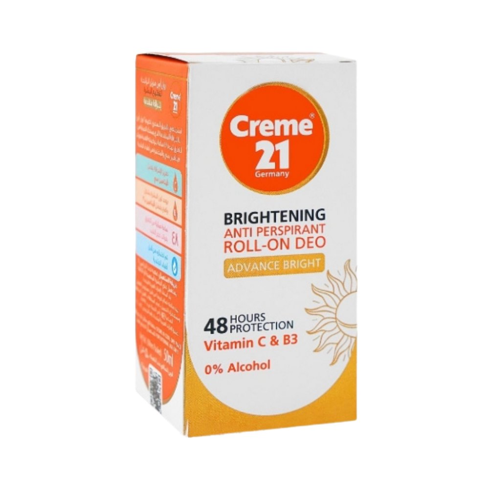 Creme21 Germany Brightening Anti Perspirant Roll -On De Advance Bright 48H - 50ml | كريم 21 مزيل تعرق رول مفتح - 50 مل