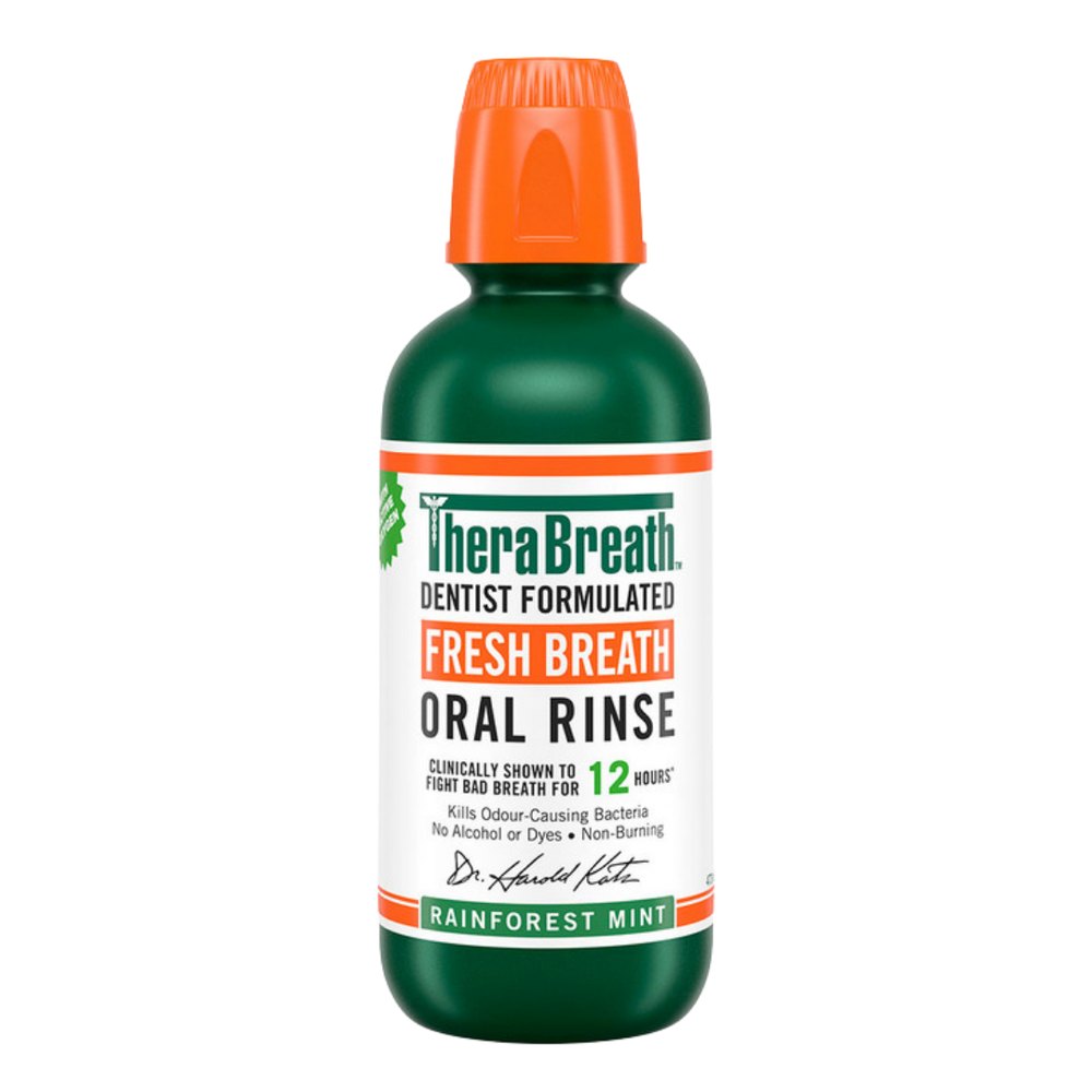 Thera Breath Fresh Breath Oral Rinse Rainforest Mint - 473ml | ثيرا بريث رين فوريست بالنعناع - 473 مل