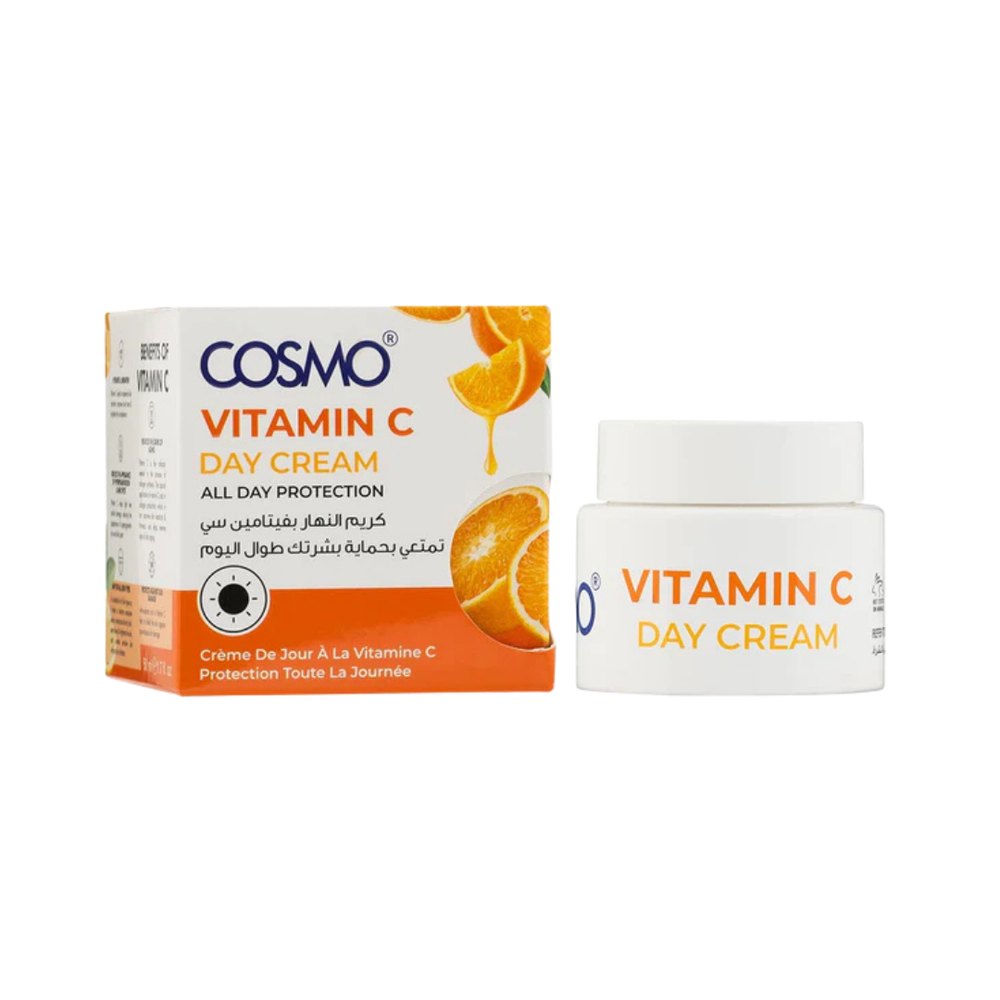 COSMO COSMETICS VITAMIN C DAY CREAM - 50ml | كوزمو كريم نهاري للوجه بفيتامين C – 50كوزمو كوزمتكس مل