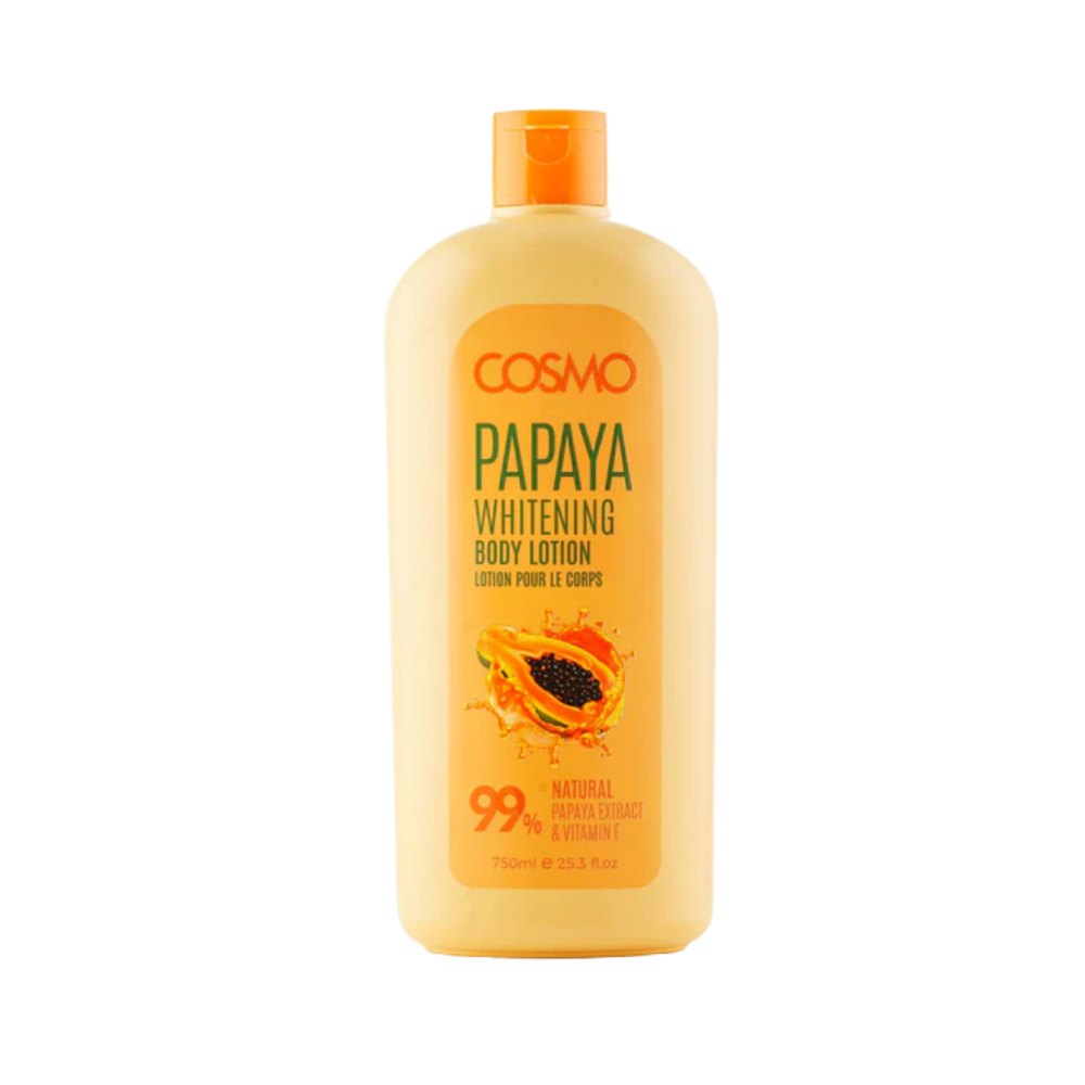 COSMO Papaya Whitening Body Lotion 99% Natural - 750ml | كوزمو لوشن للجسم بالبابايا - 750 مل