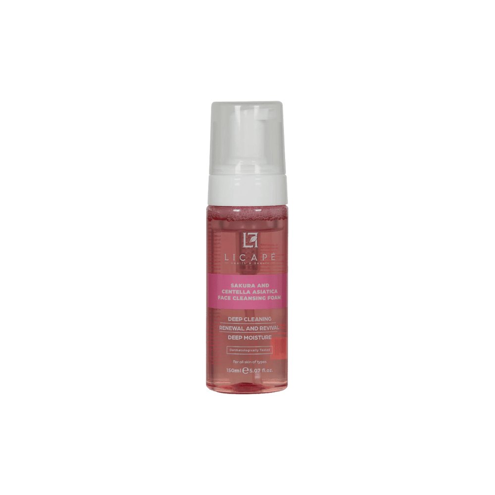 Licape Sakura And Centella Asitica Face Cleansing Fom - 150ml | ليكابي غسول رغوي لتنظيف الوجه بالسينتيلا و الساكورا- 150مل