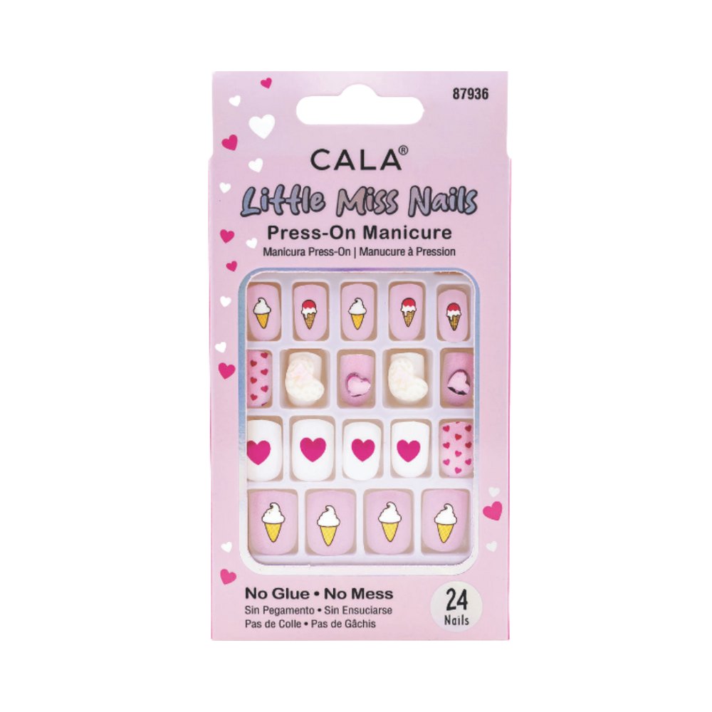 CALA Little Miss Nails Press-On Manicure - Light Pink/White | كالا أظافر قابلة للتركيب