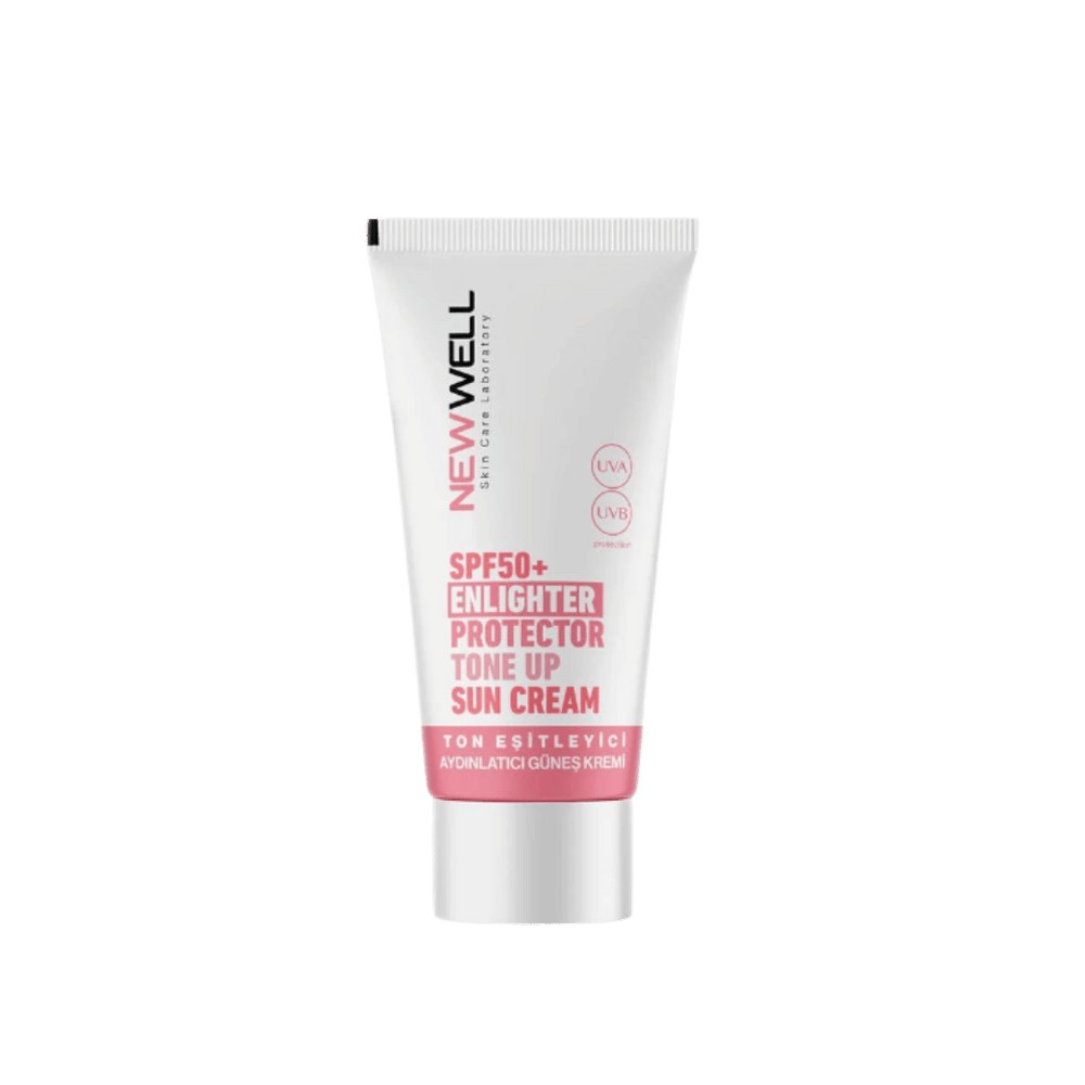 NEW WELL SPF50+ Enlighter Protector Tone Up Sun Cream - 50g | نيو ويل كريم الحماية من الشمس لتوحيد لون البشرة وتفتيحها spf50+ - 50 غرام