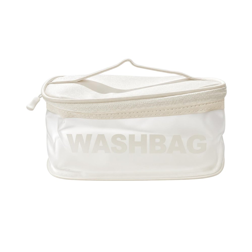 WASHBAG White Square Shaped Bag | حقيبة مستحضرات تجميل بيضاء مربعة الشكل