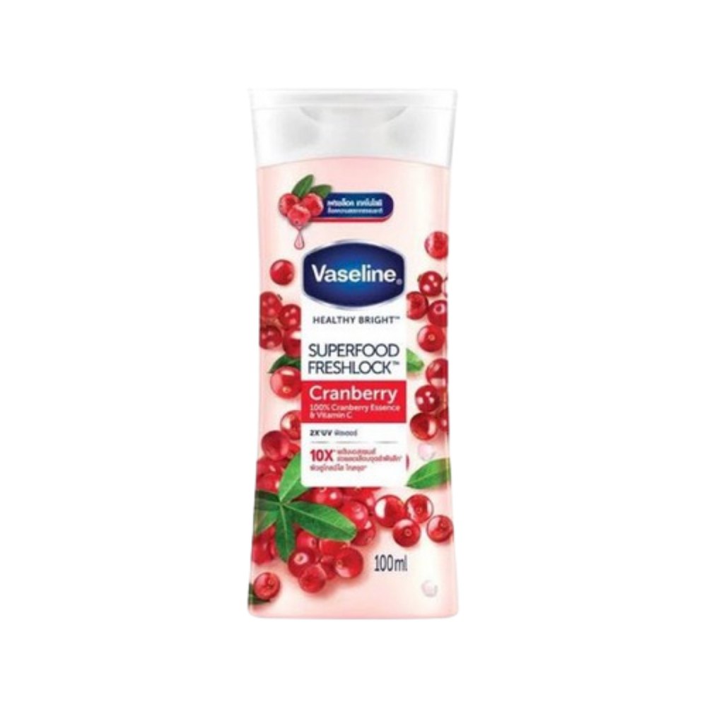 Vaseline Healthy Bright Superfood Freshlock Cranberry Vitamin C Body Lotion - 100ml | فازلين لوشن للجسم بخلاصة التوت البري والفيتامين سي - 100مل