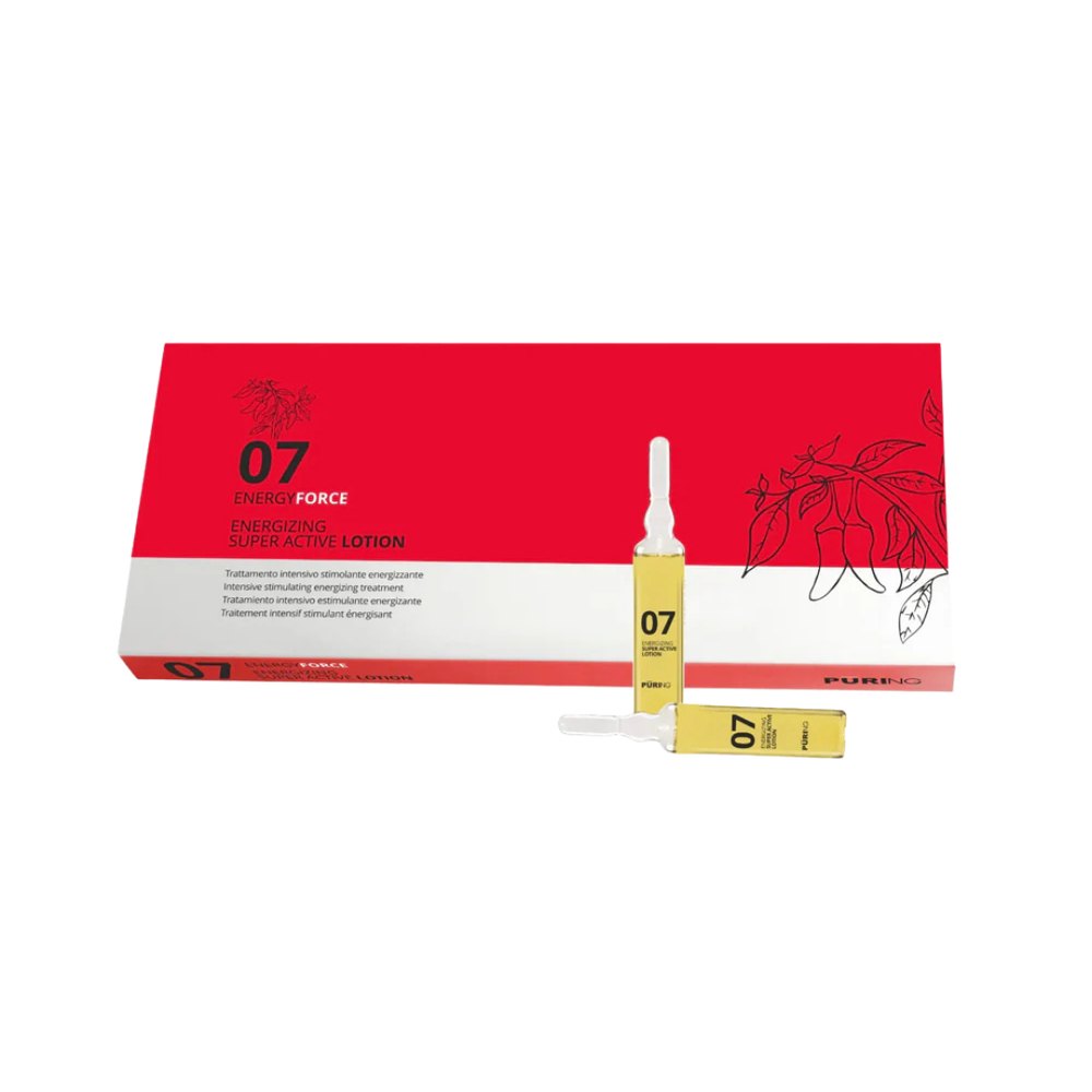 PURING 07 Energy Force Energizing Super Active Lotion - 12x10ml - 10ml | بيورنك مكثف ومنشّط لفروة الرأس – 12 أمبولة