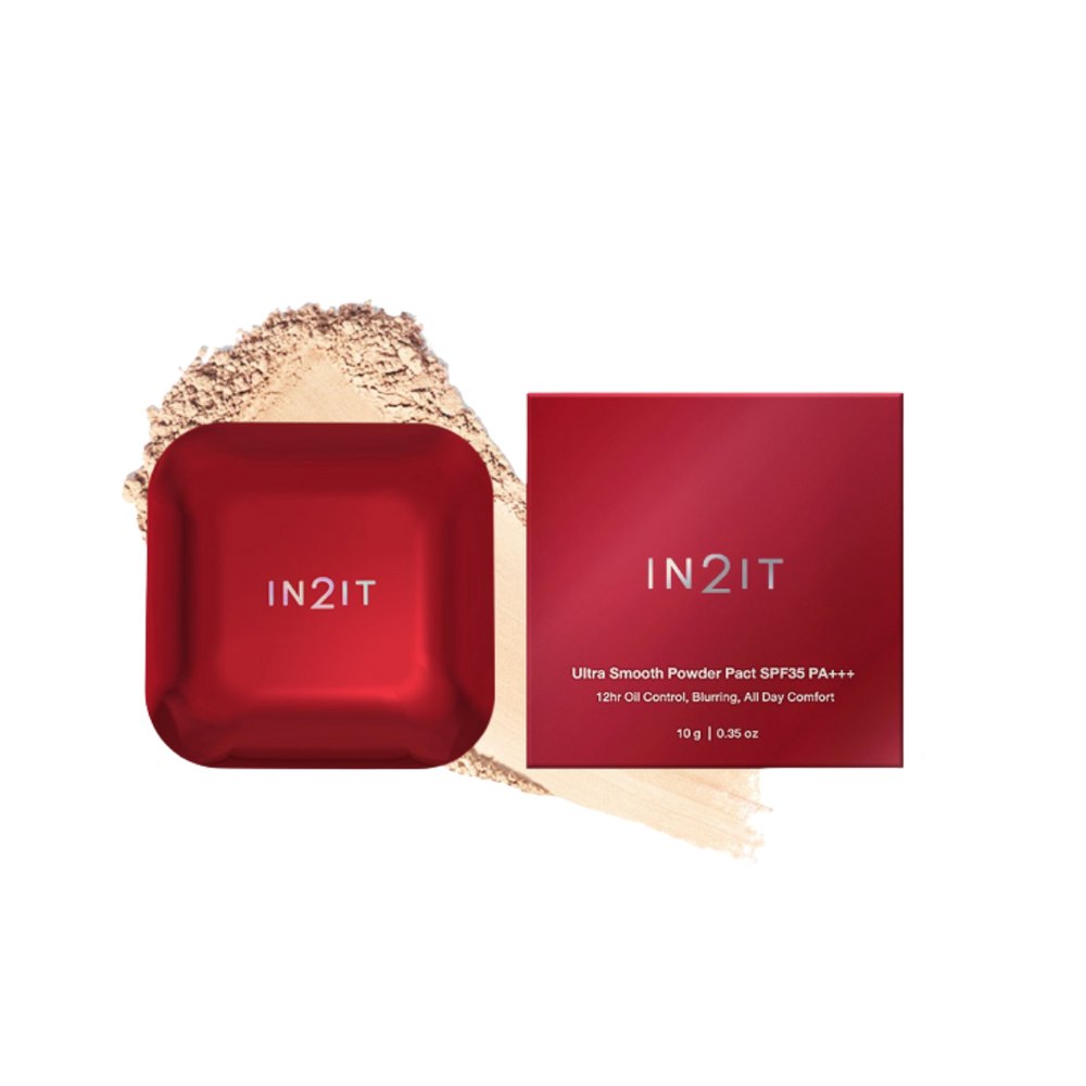 IN2IT Ultra Smooth Powder Pact SPF35 PA+++ - 10g | ان تو ات بودرة مضغوطة spf35 - 10 غرام