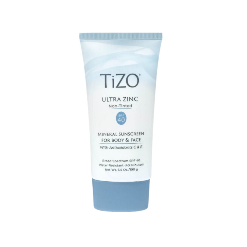 Tizo Ultra Zinc Body & Face Sunscreen Non-Tinted Spf40 - 100g | تايزو واقي شمسي فيزيائي غير ملون SPF40 - 100 غرام