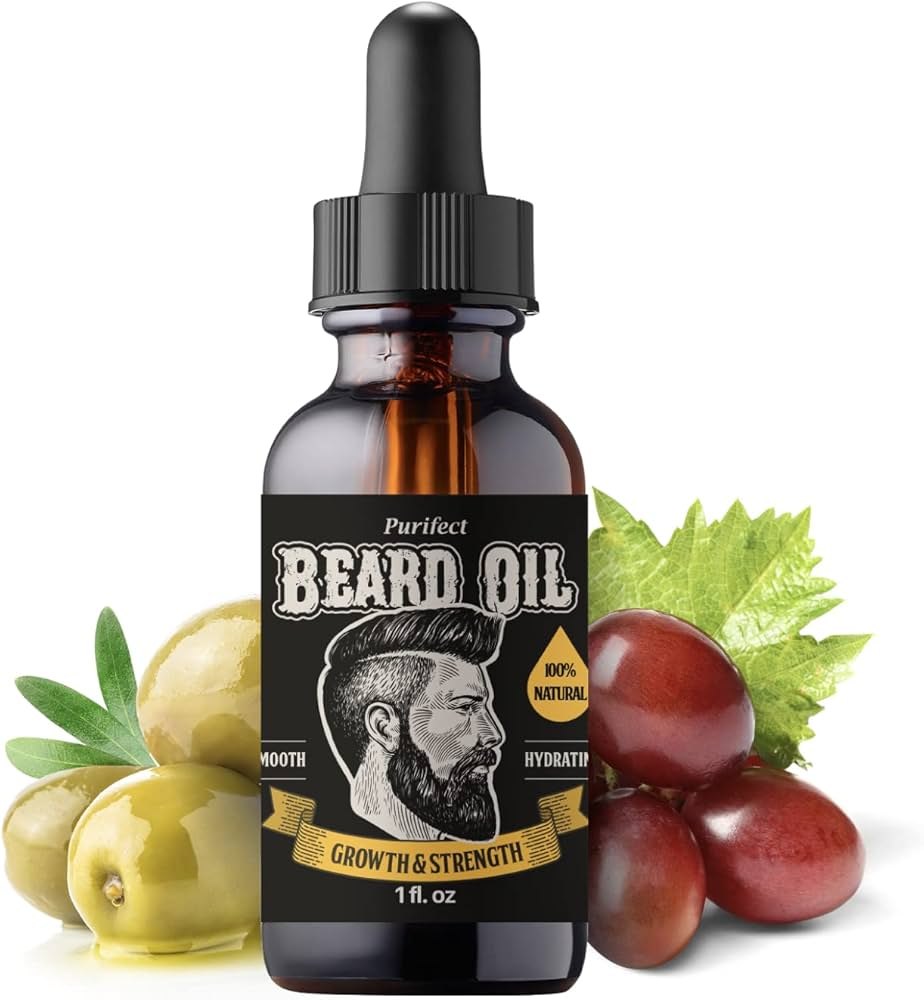 Purifect Beard Oil & Softener for Men - Promotes Beard Growth & Strength - 1 fl - 30ml | بيورفيكت زيت لتعزيز نمو اللحية للرجال - 30مل
