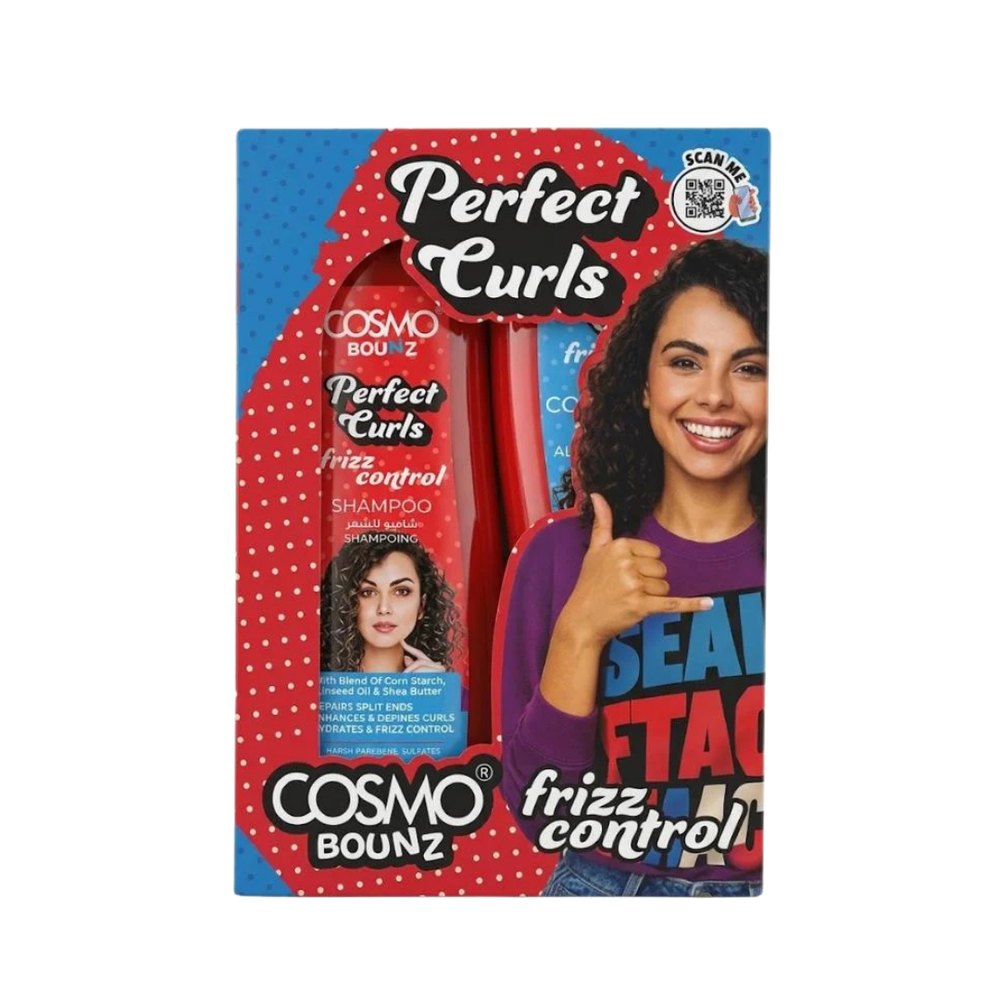 COSMO COSMETICS 2PCS SHAMP & COND FRIZZ CONTROL - 400ml | كوزمو كوزمتكس مجموعة شامبو وبلسم للتحكم بهيشان الشعر – قطعتان