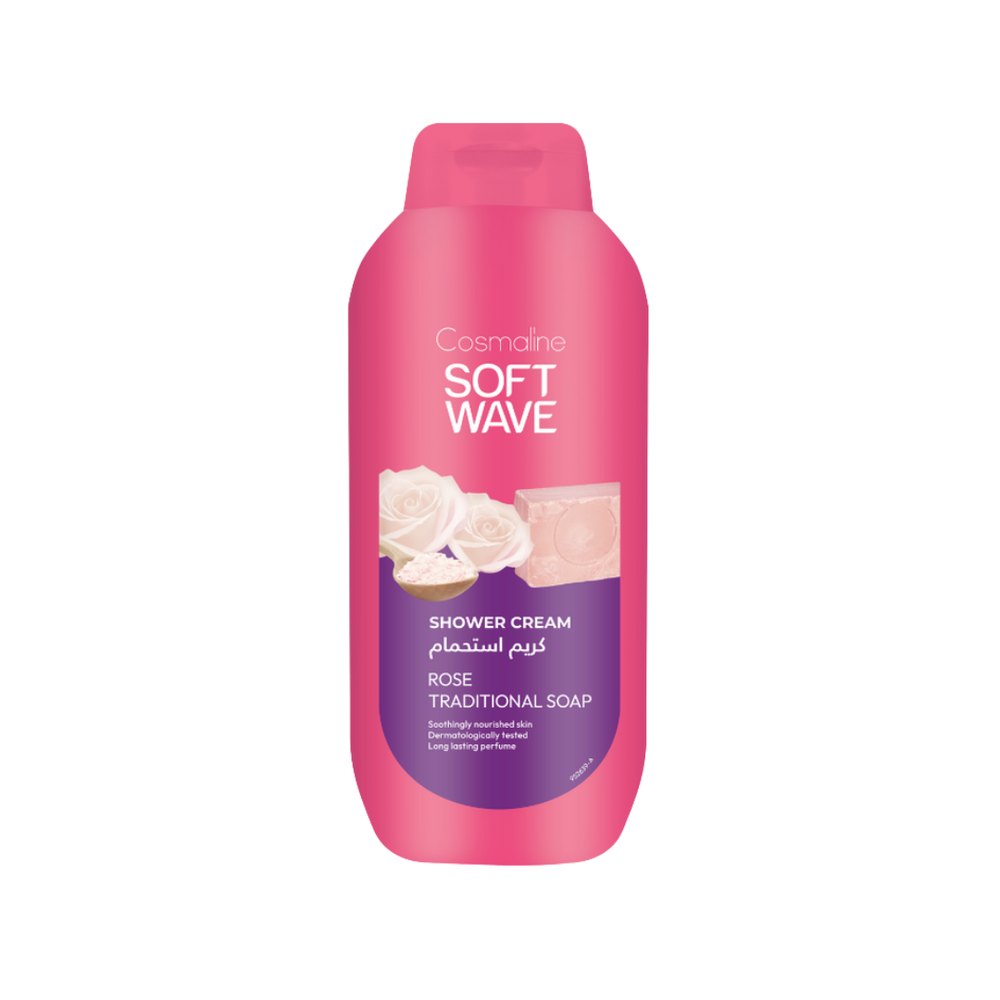 Cosmaline Softwave Rose Traditional Shower Gel – 650 ML | كوزمالين جل الاستحمام سوفت ويف برائحة الورد - 650 مل