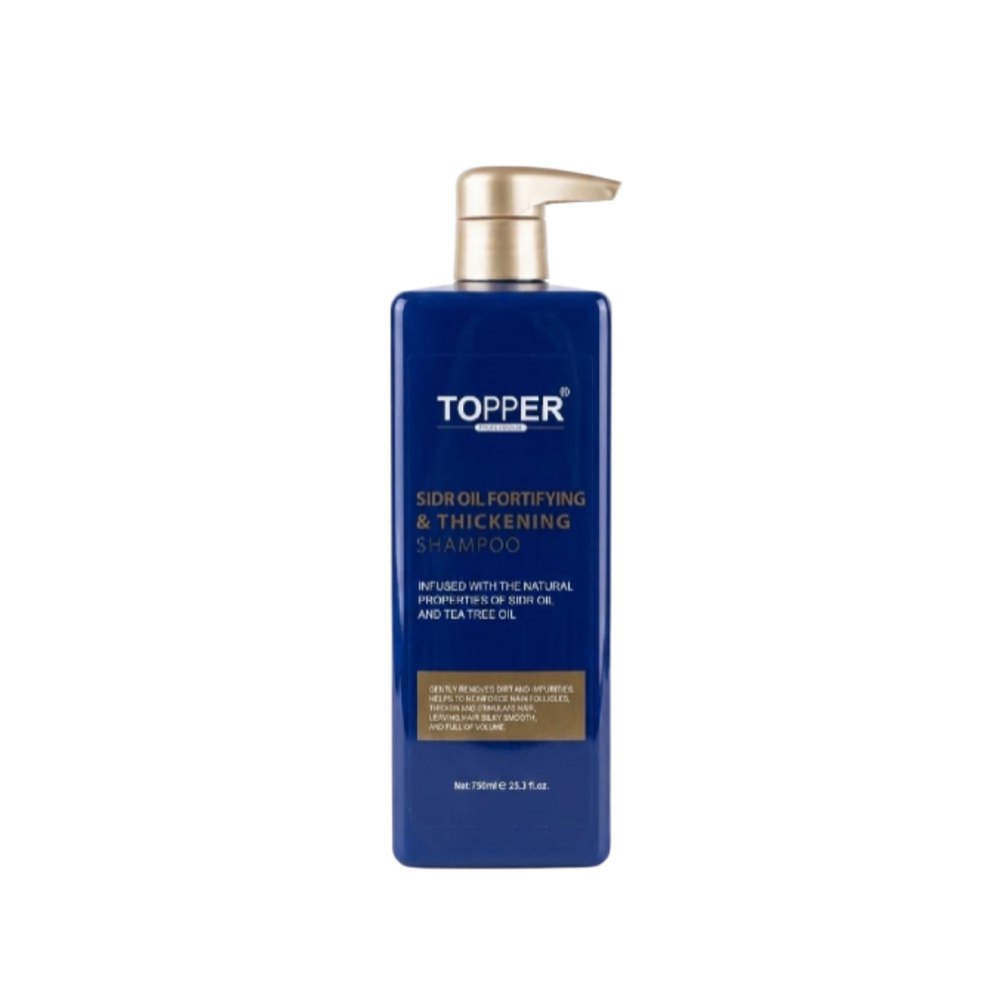 TOPPER PROFESSIONAL Sidr Oil Fortifying & Thickening & Shampoo - 750ml | توبر شامبومصمم للعناية بالشعر الضعيف والرقيق - 750مل