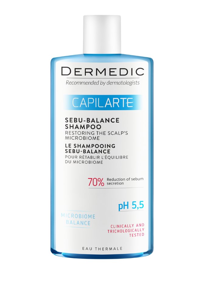 DERMEDIC Sebu-Balance Shampoo restoring the scalp microbiome - 300ml | ديرمديك شامبو معالج للفروة الدهنية ومضاد للتساقط -300 مل