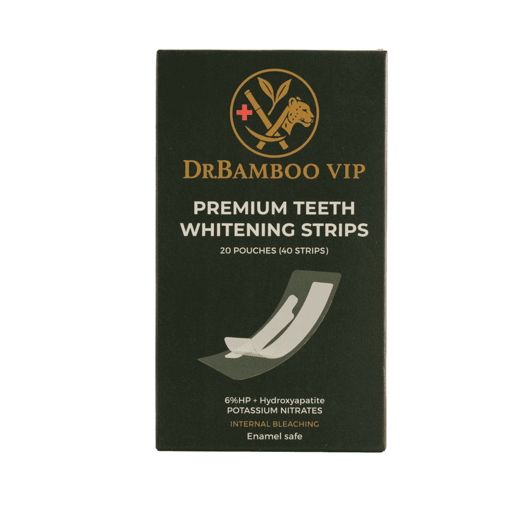 DR. BAMBOO Premium Teeth Whitening Strips - 20 Pouches 40 Strips | دكتور بامبو شرائح تبييض الأسنان الممتازة من - 20 كيسًا (40 شريحة)