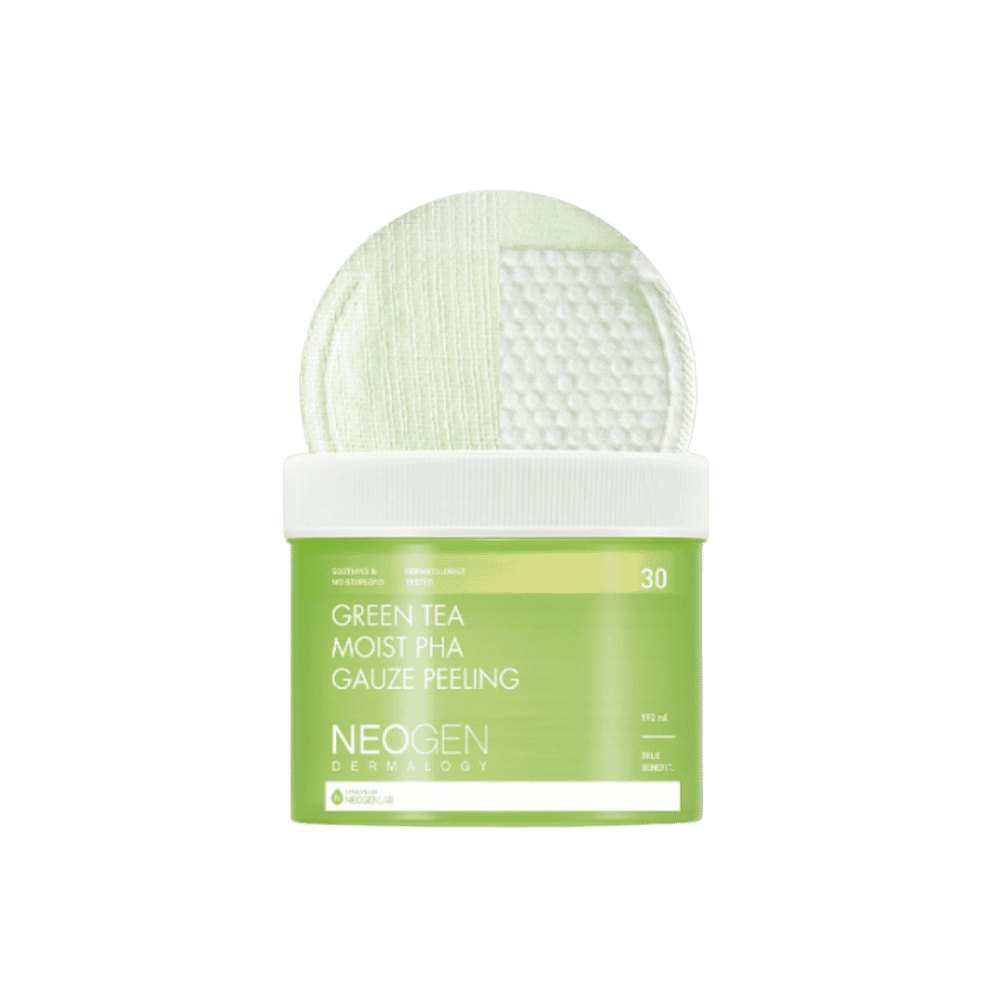 NEOGEN Green Tea Moist PHA Gauze Peeling Pad - 30pads | نيوجين وسادات مقشرة بالشاي الأخضر - 30 قطعة
